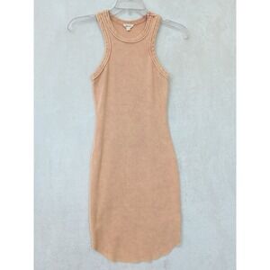 Bitter Sweet Ribbed Tank Dress Women S Tan Mini Stretch Bodycon Casual Festival